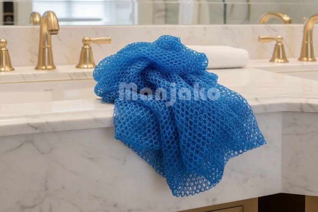 Manjako Filet de bain africain bleu clair pour se débarrasser des jambes de fraise